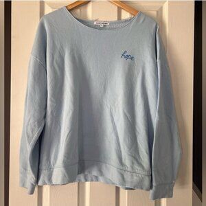 Elizabeth and James Hope Sweatshirt XXL Light Blue Embroidered Pullover